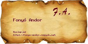Fonyó Andor névjegykártya