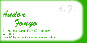 andor fonyo business card